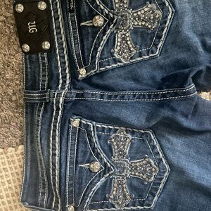 Women's Blue Embellished Jeans